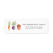 Veggie Patch Waterverf Adreslabel Etiket (Voorkant)