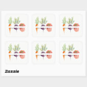 Veggie Patch Waterverf Dank u Vierkante Sticker (Vel)