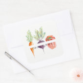 Veggie Patch Waterverf Dank u Vierkante Sticker (Envelop)