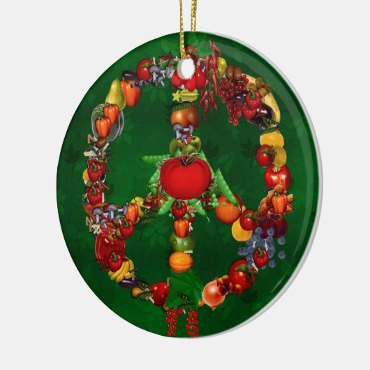 Veggie Peace Sign Keramisch Ornament (Links)