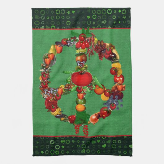 Veggie Peace Sign Theedoek (Verticaal)