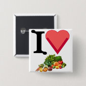 Veggie Pin Vierkante Button 5,1 Cm (Voorkant /achterkant)