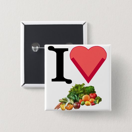 Veggie Pin Vierkante Button 5,1 Cm (Voorkant /achterkant)