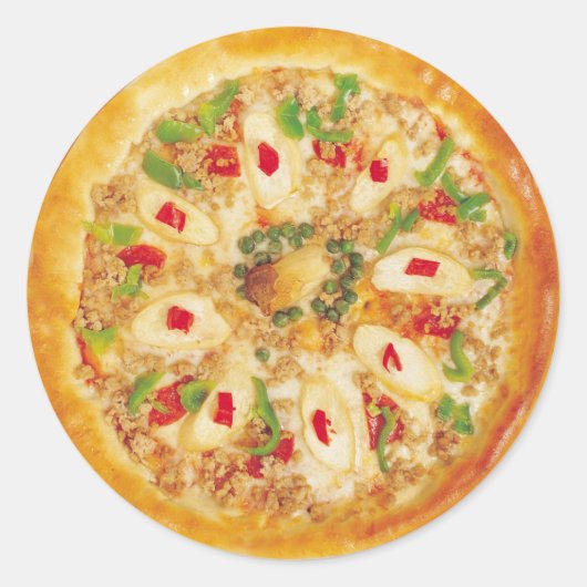 Veggie Pizza Ronde Sticker (Voorkant)