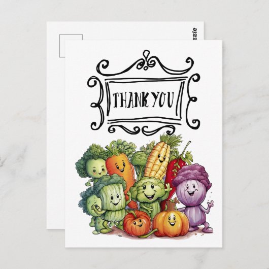 Veggie plantaardige Vegetarische waardering Briefkaart (Voorkant / Achterkant)