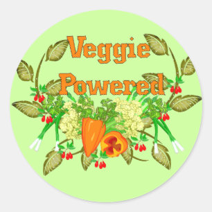 Veggie Powered Ronde Sticker