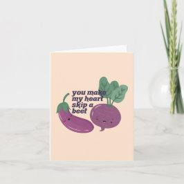 Veggie Pun: Je maakt van mijn hart een biet oversl Notitiekaartje