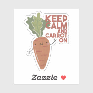 Veggie Pun: kalm houden en wortel op Sticker