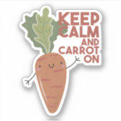 Veggie Pun: kalm houden en wortel op Sticker (Voorkant)
