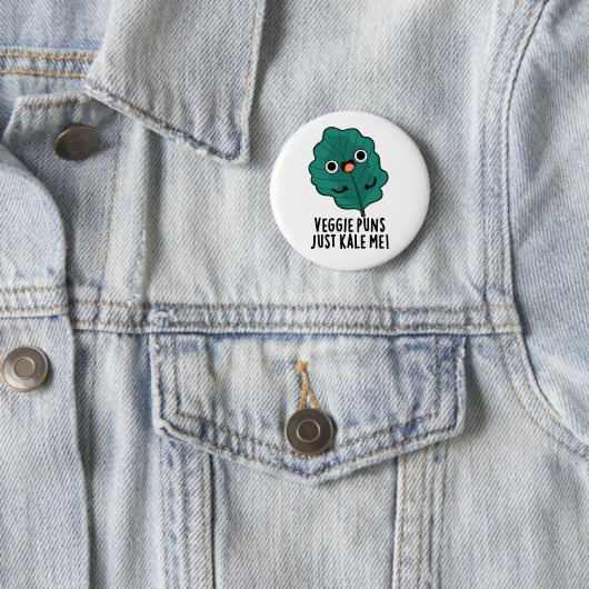 Veggie Puns Kale me Funny Food Pun Ronde Button 5,7 Cm (In situ)