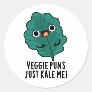 Veggie Puns Kale me Funny Food Pun Ronde Sticker
