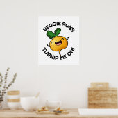 Veggie puns Verwen me op Grappige Plantaardige Pun Poster (Keuken)