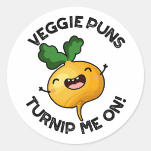 Veggie puns Verwen me op Grappige Plantaardige Pun Ronde Sticker