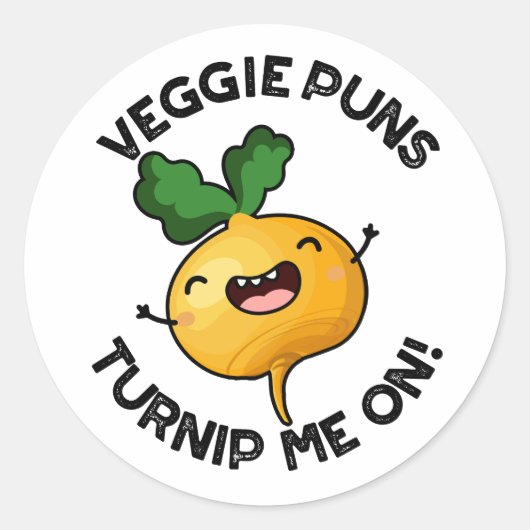 Veggie puns Verwen me op Grappige Plantaardige Pun Ronde Sticker (Voorkant)