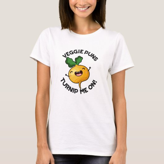 Veggie puns Verwen me op Grappige Plantaardige Pun T-shirt (Voorkant)