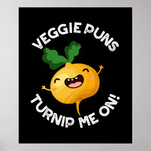 Veggie Puns Verwen me op Grappige Pun Dark BG Poster