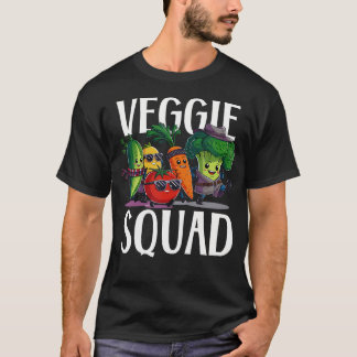 Veggie Squad Retro Groente Feest Vegan Vegetarisch T-shirt