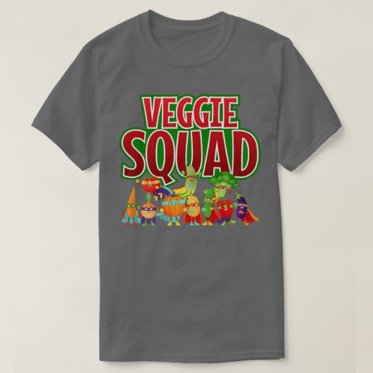 Veggie Squad Retro Vegetable Vegan Vegetarian T-shirt (Design voorkant)