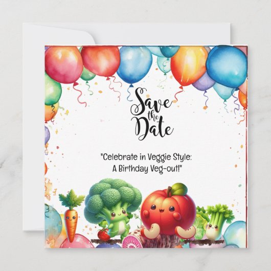 Veggie stijl: Een Verjaardag Veg-out! Kaart (Voorkant)