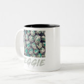 Veggie  Vegetarian Gift Tweekleurige Koffiemok (Voorkant links)