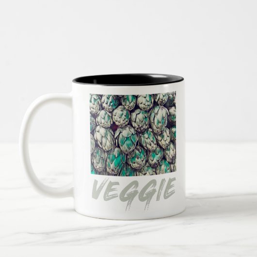 Veggie  Vegetarian Gift Tweekleurige Koffiemok (Links)
