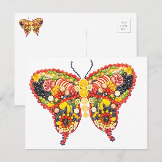 veggieart butterfly briefkaart (Voorkant / Achterkant)