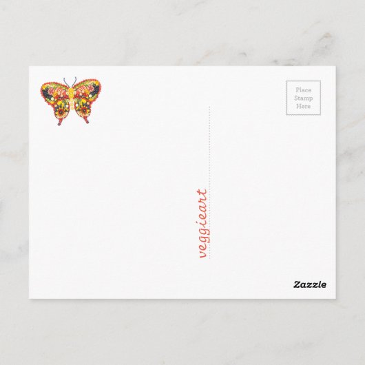 veggieart butterfly briefkaart (Achterkant)