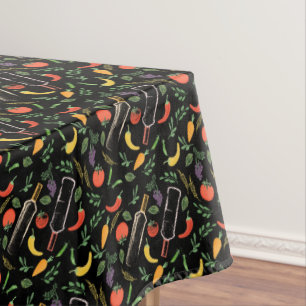 Veggies and Bottles Foodie Hipster Tablecloth Tafelkleed