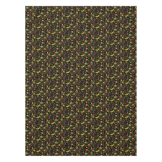 Veggies and Gold Bottles Foodie Hipster Tablecloth Tafelkleed (Voorkant)