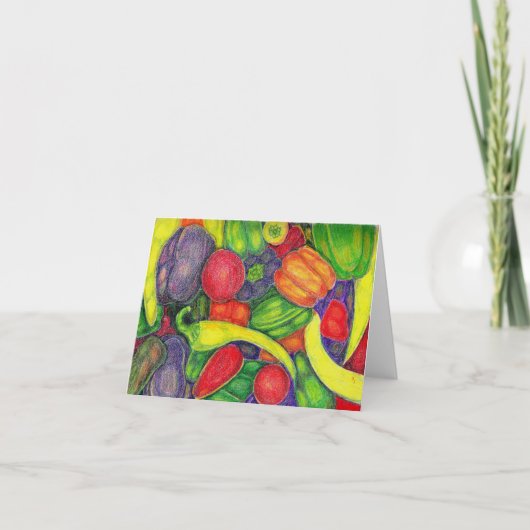 "Veggies" Aquarel van Patricia Merewether Bedankkaart (Voorkant)