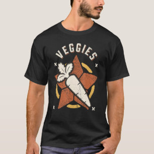 Veggies Carrot Vegetarian Vegan Retro Clas T-shirt
