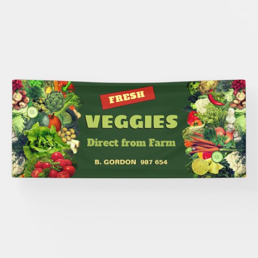 Veggies Direct uit Boerderij Spandoek (Horizontaal)