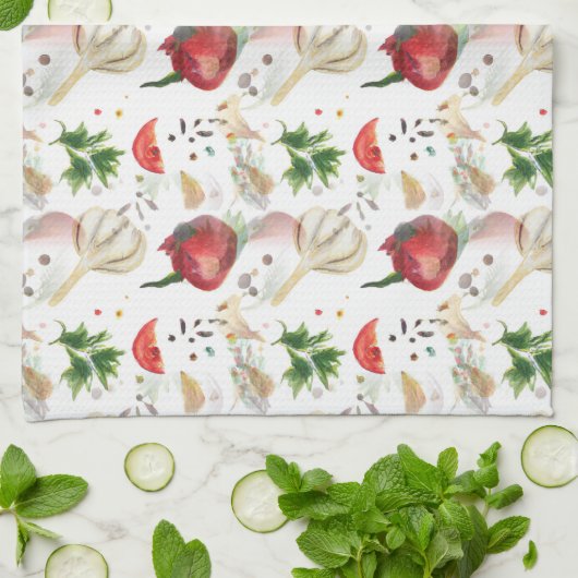 Veggies en specerijen theedoek (Gevouwen)