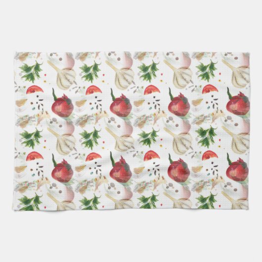 Veggies en specerijen theedoek (Horizontaal)