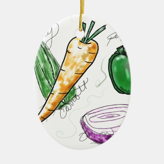 Veggies Keramisch Ornament (Voorkant)