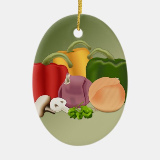 Veggies Keramisch Ornament (Voorkant)