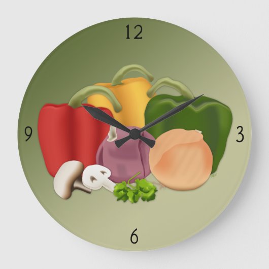 Veggies Large Clock Grote Klok (Voorkant)