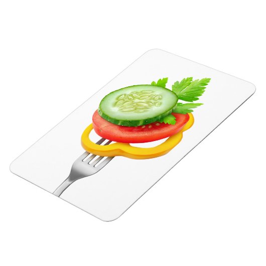 Veggies op een vork magneet (Linkerzijde)