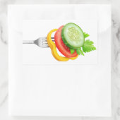 Veggies op een vork rechthoekige sticker (Tas)