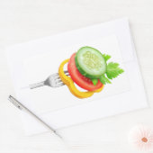 Veggies op een vork rechthoekige sticker (Envelop)