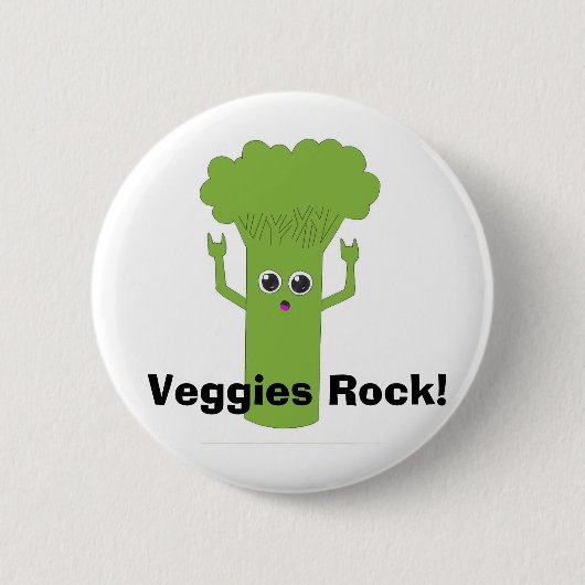 Veggies Rock. Ronde Button 5,7 Cm (Voorkant)