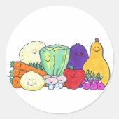 Veggies Ronde Sticker (Voorkant)