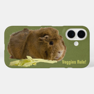 Veggies Rule Cute Ginger Guinee met selderij iPhone 16 Hoesje