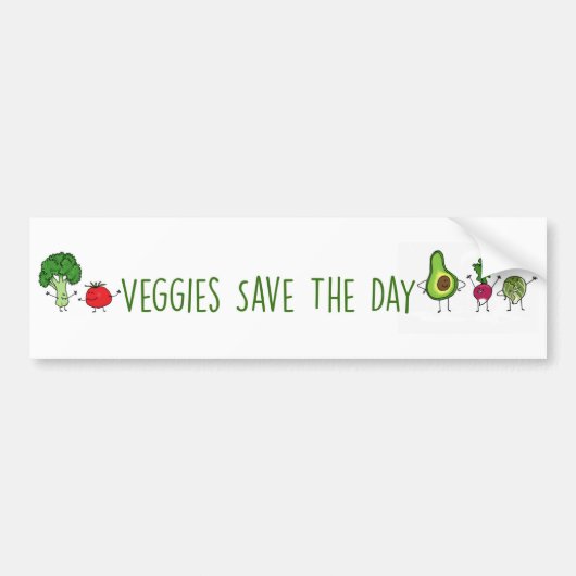 Veggies Save the Day Bumpersticker (Voorkant)