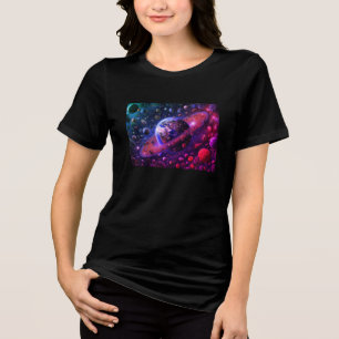 Veggies van de Aarde + Jupiter Zwarte Korte Mouwen Tri-Blend Shirt