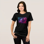 Veggies van de Aarde + Jupiter Zwarte Korte Mouwen Tri-Blend Shirt (Voorkant volledig)