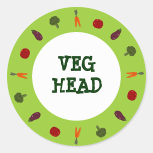 Veggies Veg Head Vegetarian Vegan Stickers