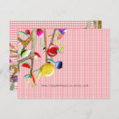 Veggies Waterverf Vichy Pattern Briefkaart (Voorkant / Achterkant)