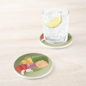 Veggies Zandsteen Onderzetter (Zijkant)