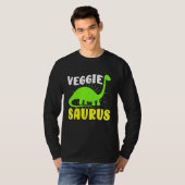 Veggiesaurus Dino Vegetarian no Plant Based D T-shirt (Voorkant volledig)